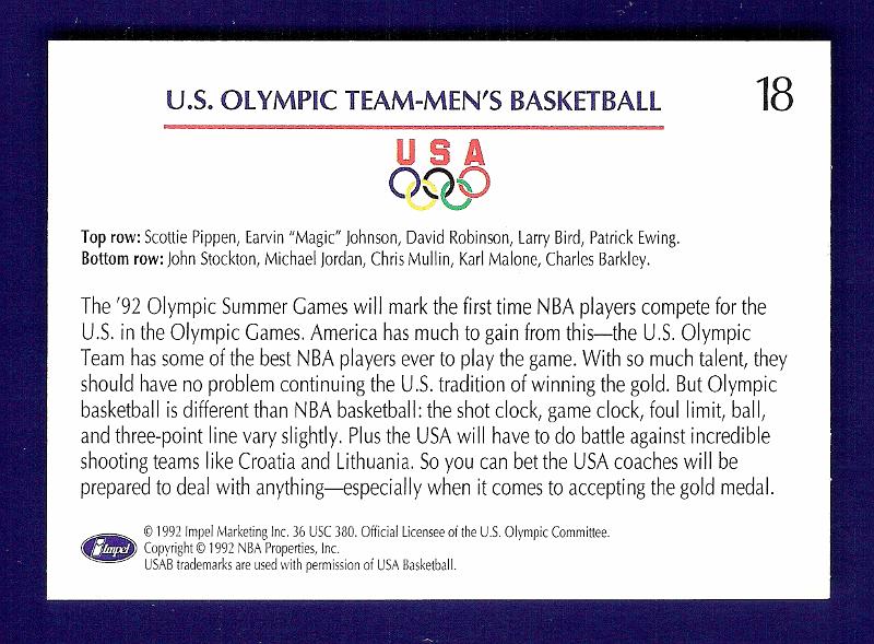 1992 Impel U.S. Olympic Hopefuls  18 Team USA Back.jpg